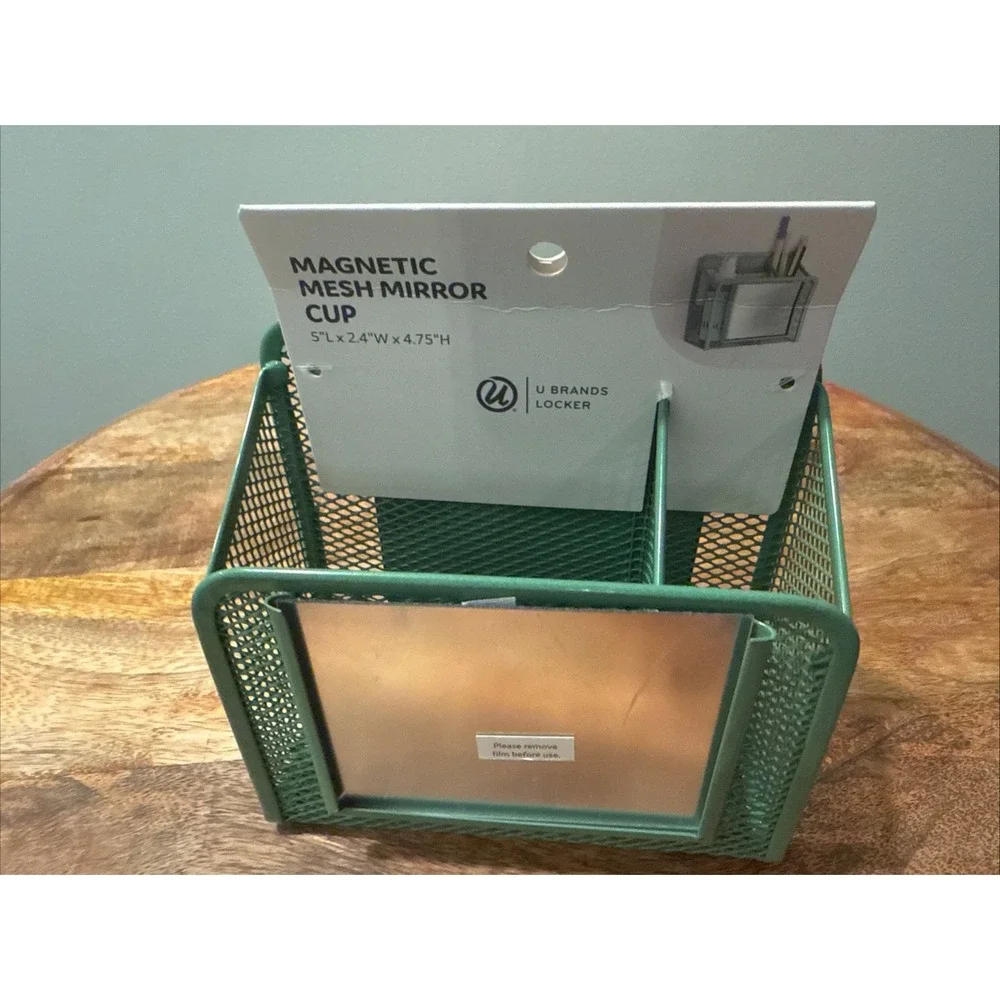 U Brands Magnetic Mesh Mirror‎ Cup, Sage Color